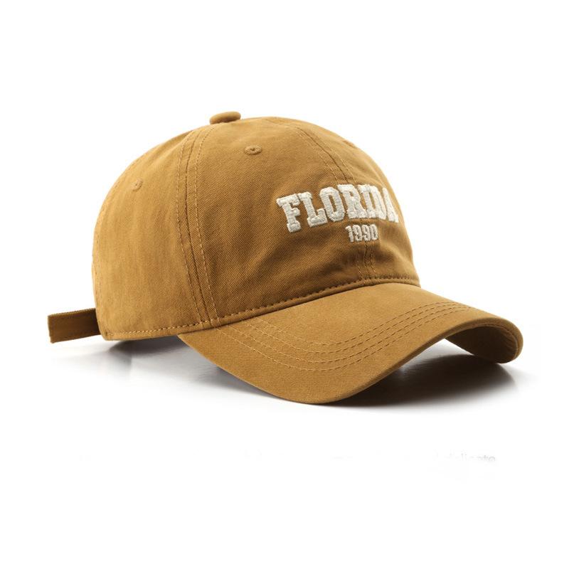 Deep top big head circumference baseball cap women's spring and summer versatile embroidery shows small face wide curved brim peaked cap men's trendy