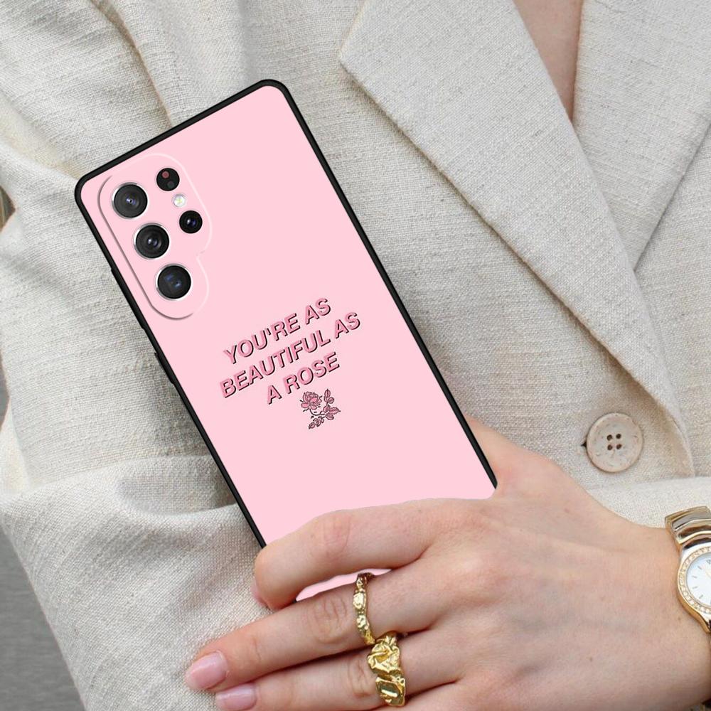 Pink Aesthetic Funny Style Cell Phone Case for Samsung Galaxy S26 Ultra S25 S24 S23 S22 S21 S20 Note10 Cover