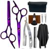 6.7 Inches Hair Cutting Scissors Set, Flat & Thinning Scissors with Accessories for Barber Salon Shop and Homeuse
