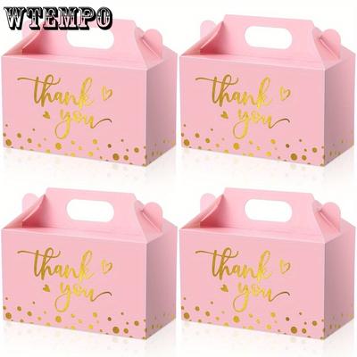 15 unidades Cajas Gable de Agradecimiento al por Mayor Cajas Doradas para Dulces con Asa Cajas para Detalles de Fiesta para Boda Cumpleaños Favores Embalaje