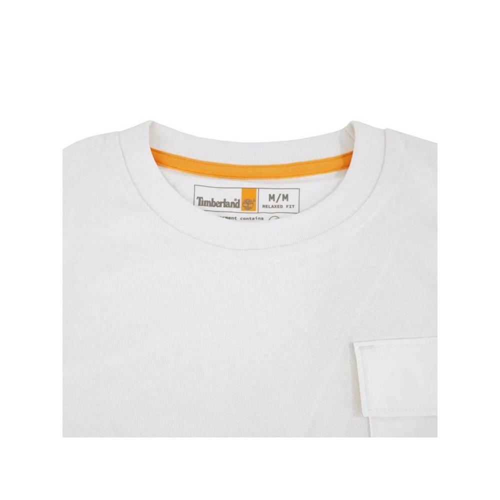 Tricou Timberland pentru bărbați cu mânecă scurtă și buzunar utilitar, ivory, TB0a291gcm91