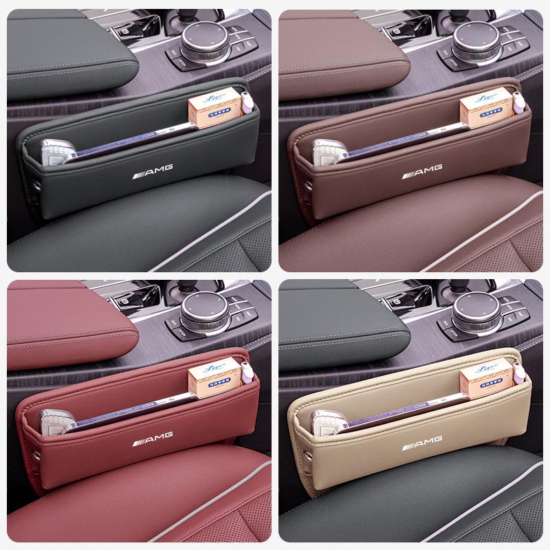 AATW1 Leather Car Seat Gap Organizer Box Leak-proof Storage Bag For Mercedes Benz AMG GLC W203 W206 W220 W205 W211 W212 W201 W210 W108