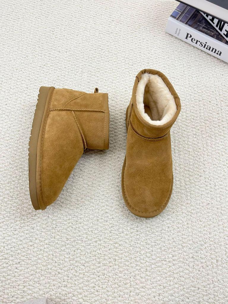Damskie buty śniegowe wsuwane z prawdziwej skóry - Zimowa moda, Ciepłe i wszechstronne