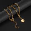 Initial A-Z Necklace Stainless Steel Jewelry for Women Men Necklace Alphabet Choker Paperclip Chains Birthday Christmas Gift