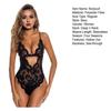 Women Sexy Bodysuit Low-cut Backless Sleeveless Thin See-through Lace Deep V Neck Flower Embroidery Spaghetti Strap Skinny Lady Wedding Night Playsuit