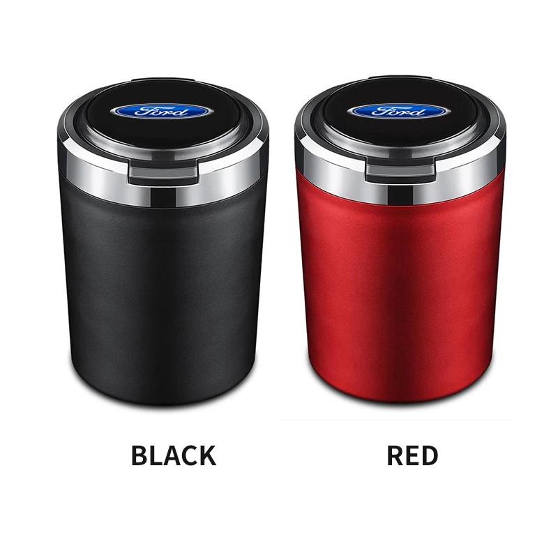 Hot Car Ashtray with Lid Smell Proof Stainless Steel Blue Led Portable Ashtray Cup For Ford Mk2 Mk3 Mk4 Mk5 Mk7 Fiesta FOCUS 2 3