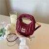 Bolso de mano de media luna plisado nube para mujer, nuevo bolso de hombro con textura, simple, versátil, tipo bandolera