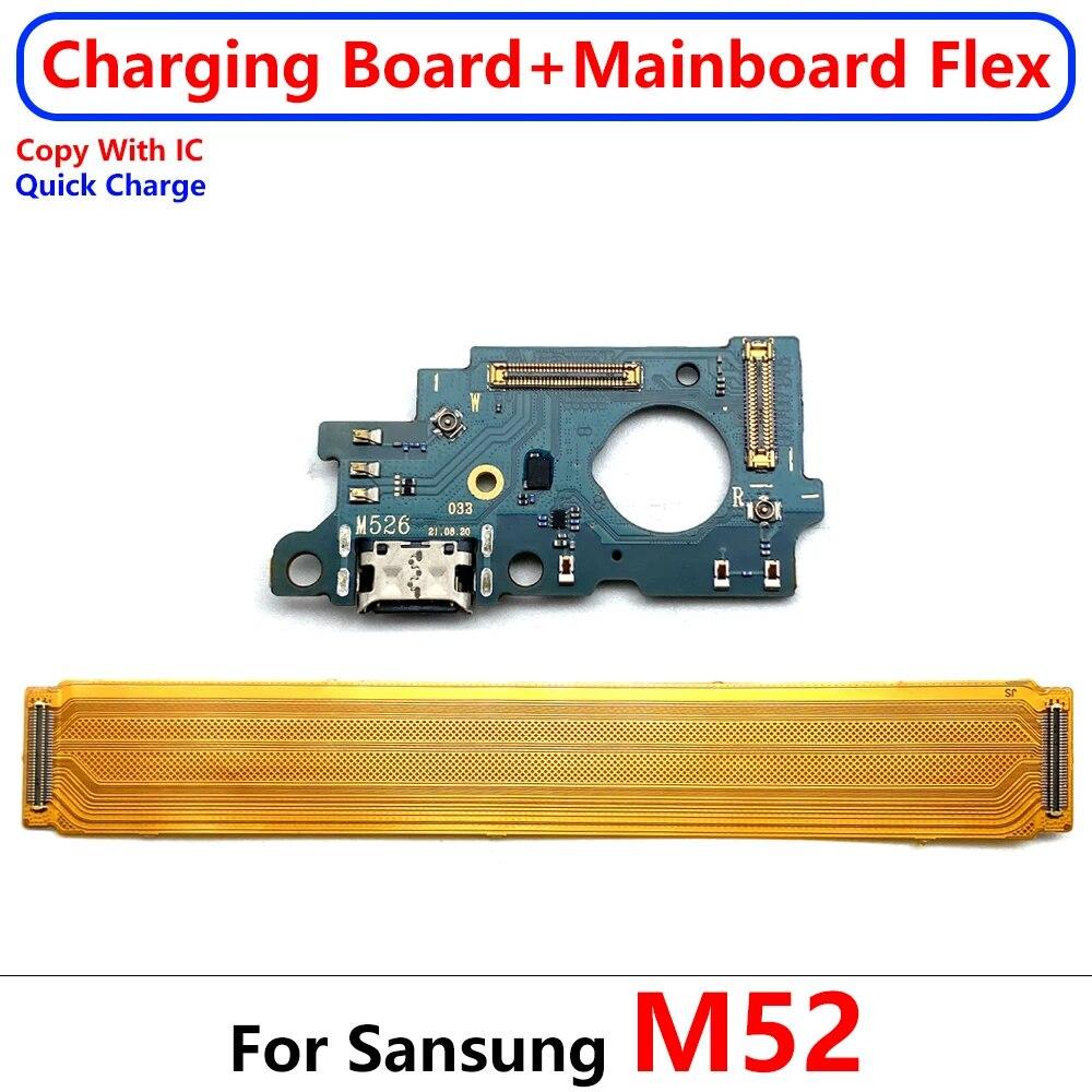 USB Oprava nabíjecího portu Konektor deska + hlavní základní deska Flex kabel pro Samsung A22 A32 4G A33 5G M22 M31S M32 M325F M51 M52