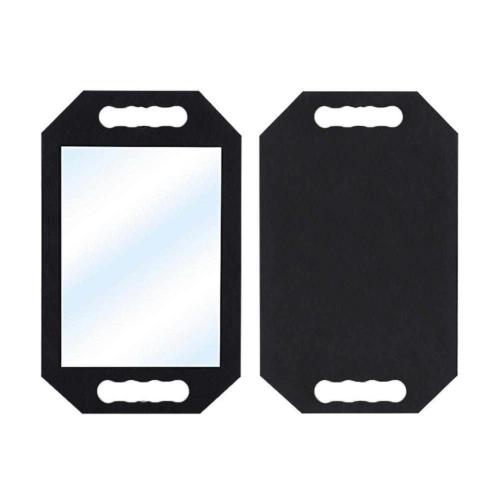 Professional Handheld Mirror Sponge Salon Barbers Glass Mirror Foam Frame Shockproof Makeup Mirror