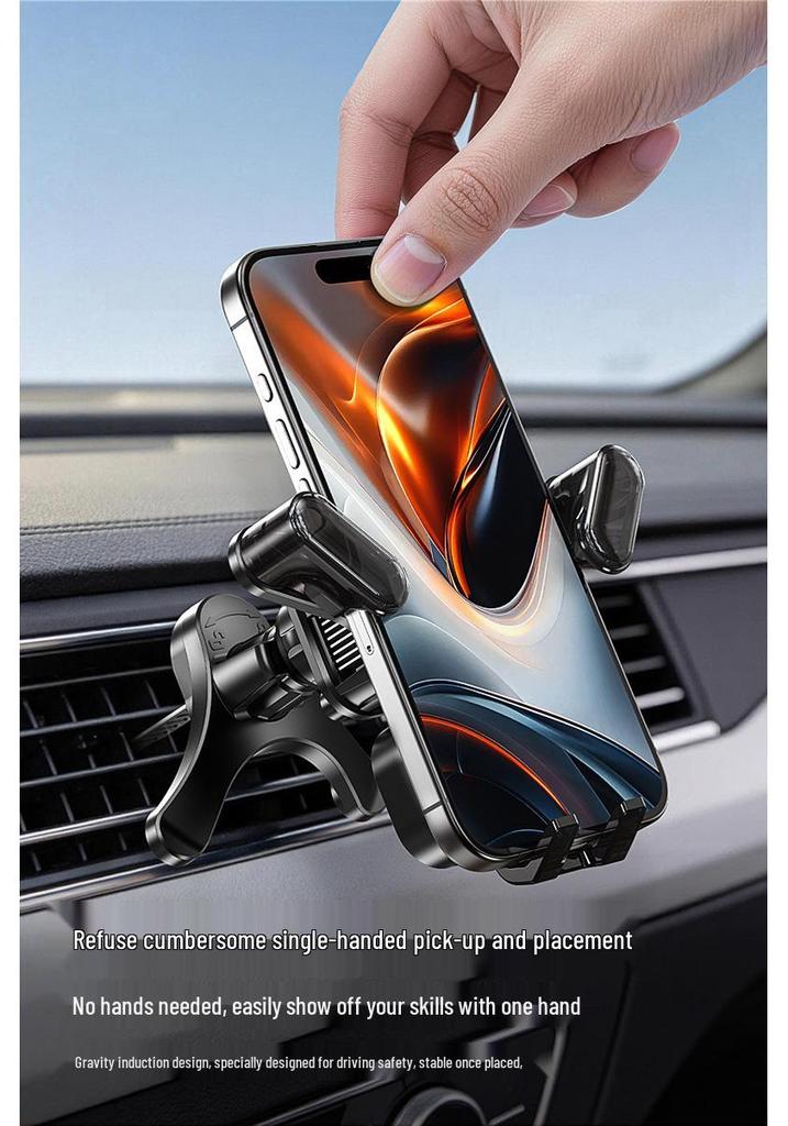 2026 Car Phone Holder with Cooling and Heat Dissipation, Air Vent Mount, Black Tech Navigation