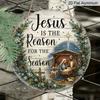 2D Flat, 1pc Round Jesus Nativity Aluminum Wall Decor - Christmas Decoration with Nativity Scene, Suitable for Home, Living Room, Church, Patio