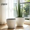 Resin Flower Pot for Living Room Large Tall Planter, Thickened Faux Stone Plant with Embossed Nordic Style Planter Texture, Modern Decorative