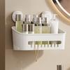 1pcs Shower Caddy Drill-Free with Vacuum Suction Cup Removable Shower Shelf Storage Basket for Shampoo Toiletries, Kitchen