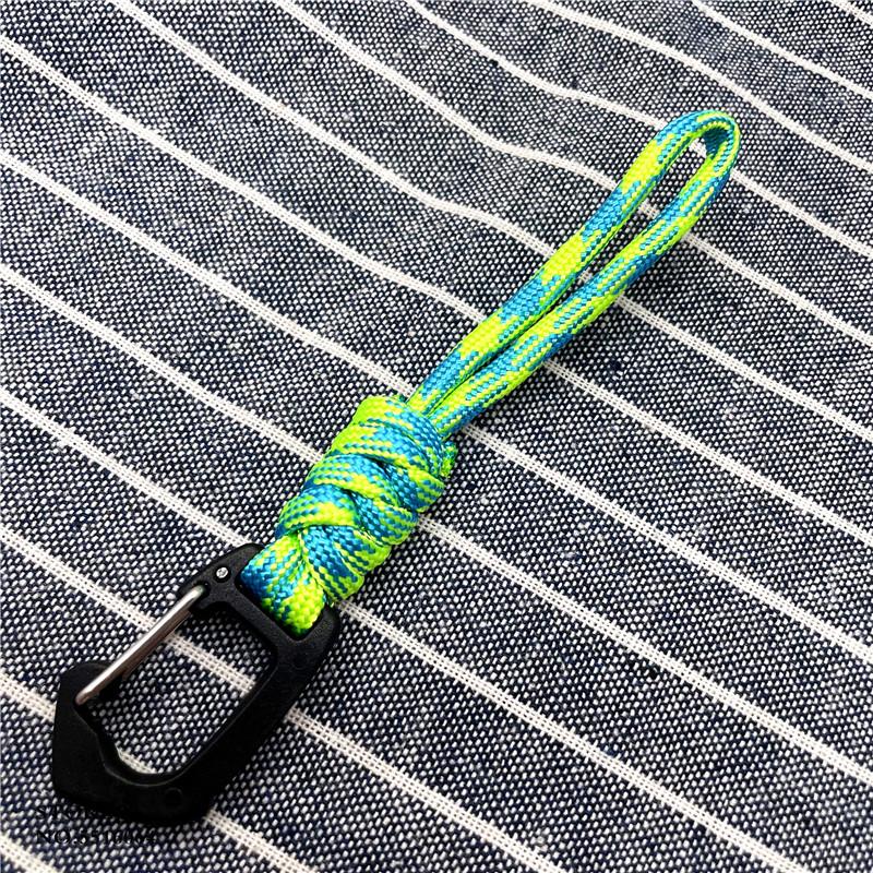 Outdoor Paracord Schlüsselanhänger Lanyard Geflochtenes Nylon Lanyard Hohe Festigkeit Fallschirmschnur Karabiner Handy Rucksack Schlüsselanhänger