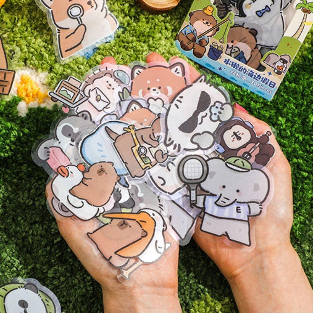 

Panda Cute Capybara Stickers Otter Cartoon Koala Stickers Birthday Gift