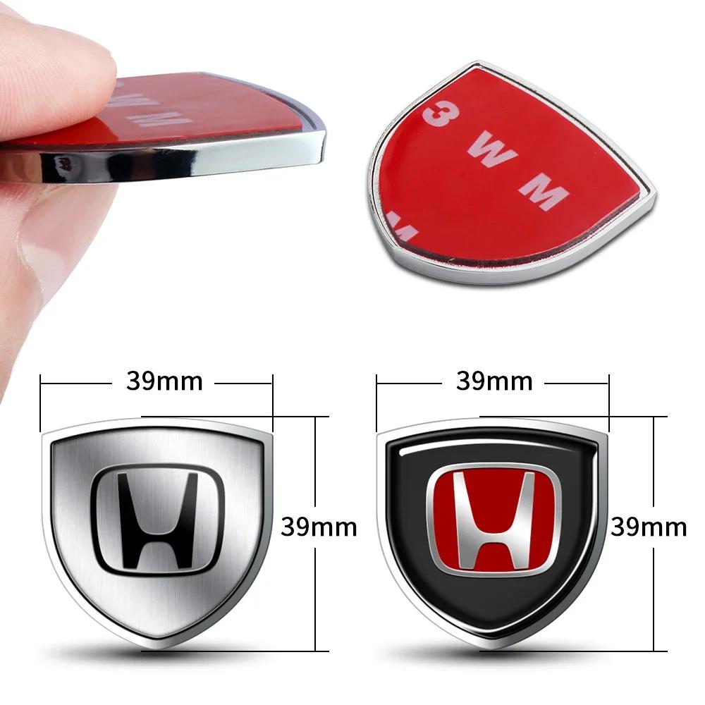For Honda Car Metal Sticker Custom Shield Car Rear Trunk Shield Emblem Badge Sticker For Honda Civic FIT Accord Prelude CRV 5th