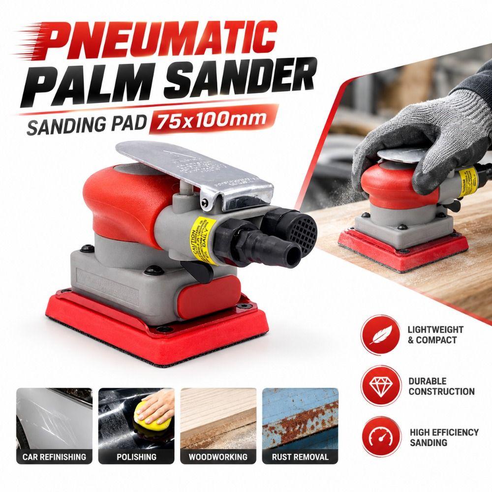 Palm Grip Air Finishing Sander Pneumatic Polisher for Flat Surface Sanding and Polishing