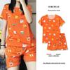 Women's Santa Claus Cartoon Short Sleeve Pajama Set - Soft, Comfortable Summer Loungewear