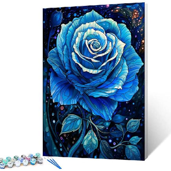 

Тюльпан Раскраска по номерам своими руками для взрослых Цветы Листья Сделай сам Цифровая масляная живопись Акриловая краска Наборы для неспешной живописи Холст Настенное искусство Красочный цветок 16 x20 (Frameless)