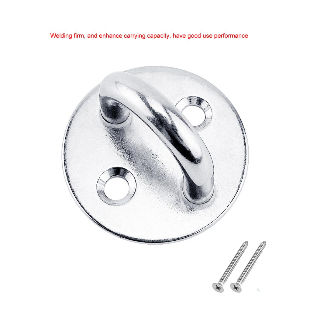 2Pcs Eye Pad Plate Stainless Steel Round U-Shaped Hanging Hooks with Screws Hardware Suspension Training Straps