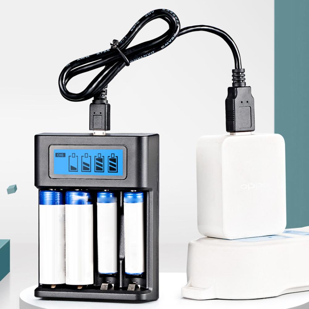4 Slots LCD Display AA AAA Battery Charger Independent Slot Smart LCD Charger for NI-MH /NI-CD AA AAA 1.2V Rechargeable Battery