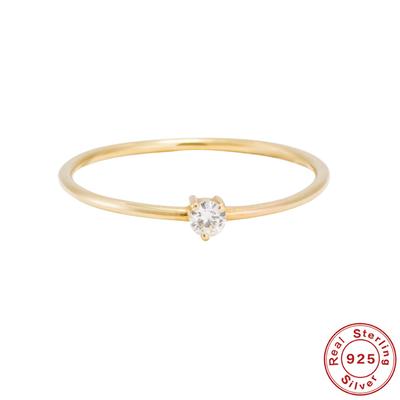 Genuine D Color Moissanite Diamond Ring 0.1 Carat Classic Three-Claw S925 Silver-Plated 18K Gold Ring For Women