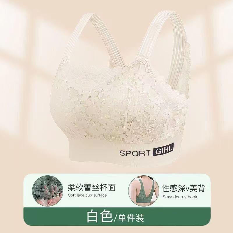 Wireless Chest Padded Plus Size Lace Beauty Back Bra For Women