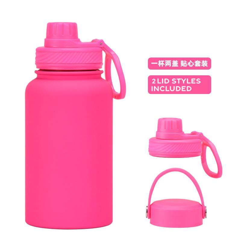 Ein Becher mit Doppelwand 650 ml Edelstahl Thermosbecher Große Kapazität Wasserbecher Tragbar Outdoor Doppelwandig Trinkflasche Sportkessel