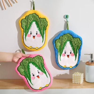 Cute Cabbage Design Hanging Kitchen & Bathroom Absorbent Hand Towel