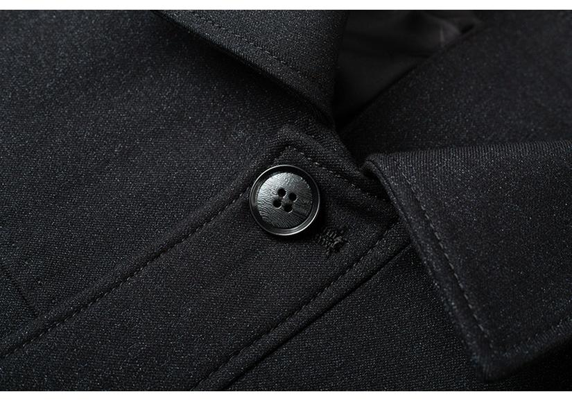Men's Winter Casual Button-Up Jacket - Middle-Aged & Elderly Fashionable Lapel Top