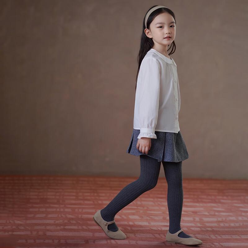 Hacikis Girls' Korean Style Long-Sleeve White Shirt