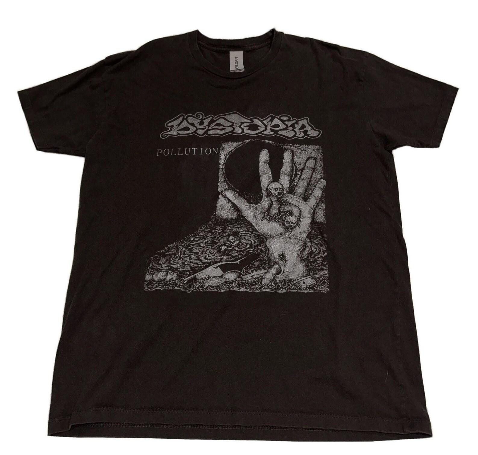 Dystopia PollutionBlack Tee,unisex,graphic tee S