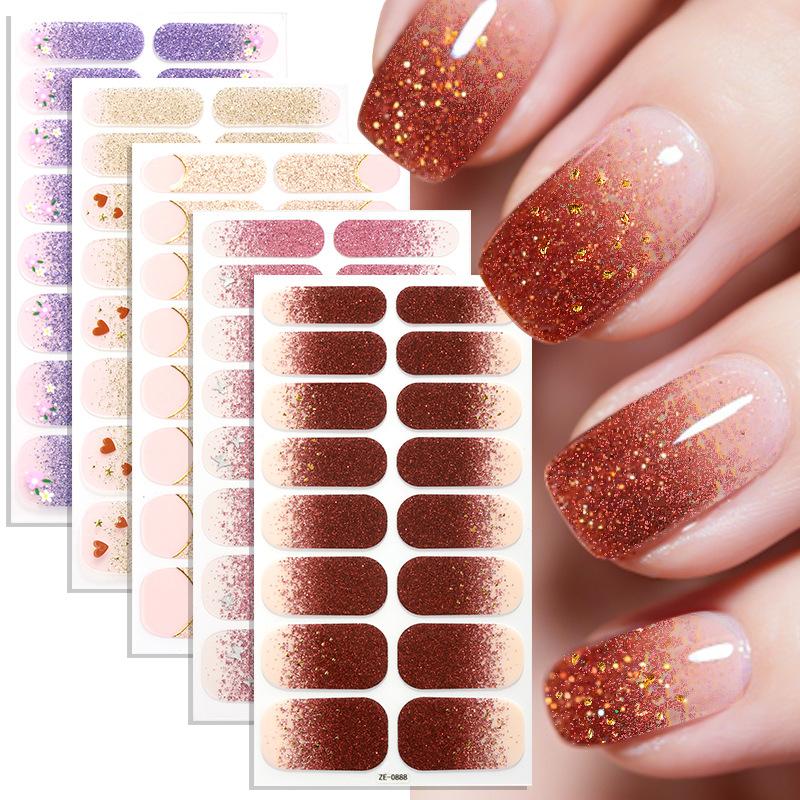 Gradient Glitter French Manicure Film Nail Stickers 3D Hot-selling Nail Stickers