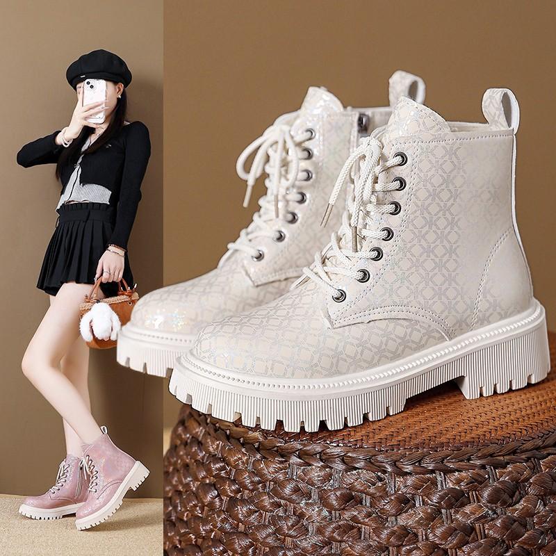 

Fashion 2025 Spring Autumn Winter Ankle Boots Light Girl Platform Shoes Burgundy Beige Black Boys Short Boots Super Cozy Shoes 35 бежевый