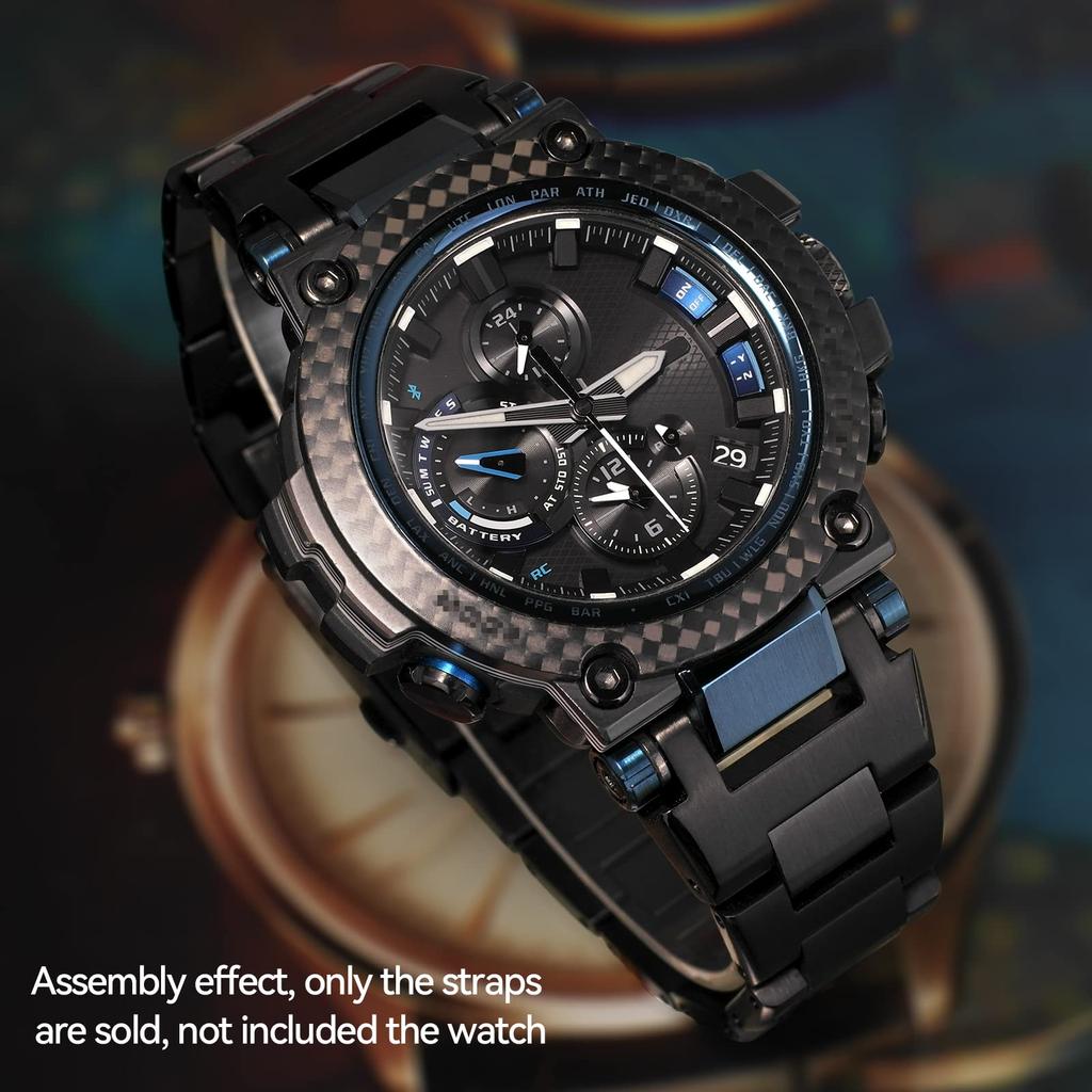 Korlexchi Replacement Metal Watch Band for G-SHOCK MTG-B1000 316L Stainless Steel Bracelet Black
