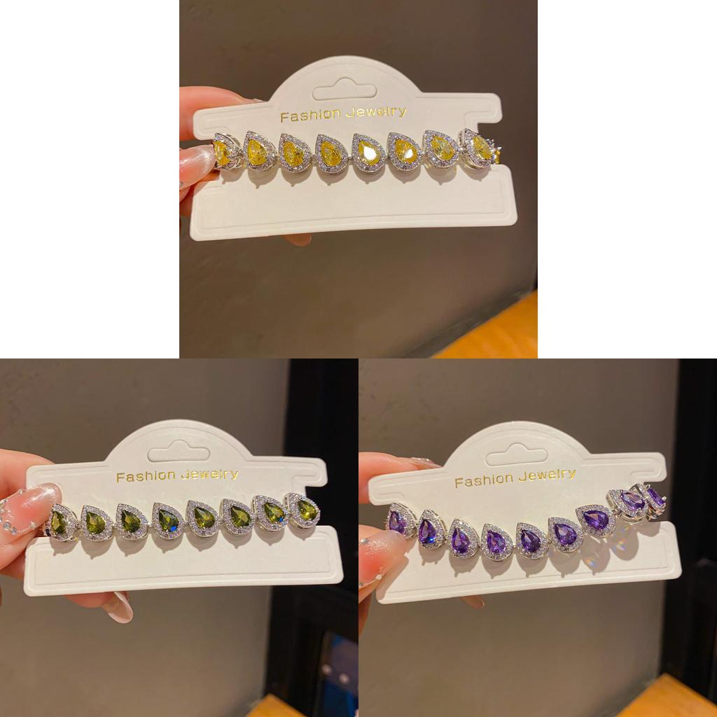 Copper Zircon Water Drop Bracelet For Women With Elegant Casual Style