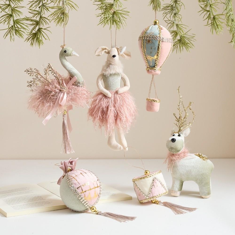 New Flannel Xmas Tree Decorations Swan Deer Lightweight Christmas Ornaments Large Christmas Pendants Home Party Decor