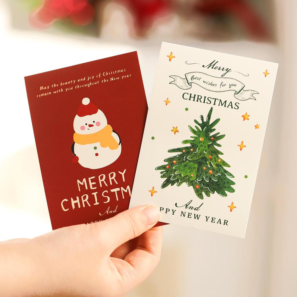 2025 Creative Cartoon Christmas Card: DIY Single-Page Gift with Handwritten Festival Blessing
