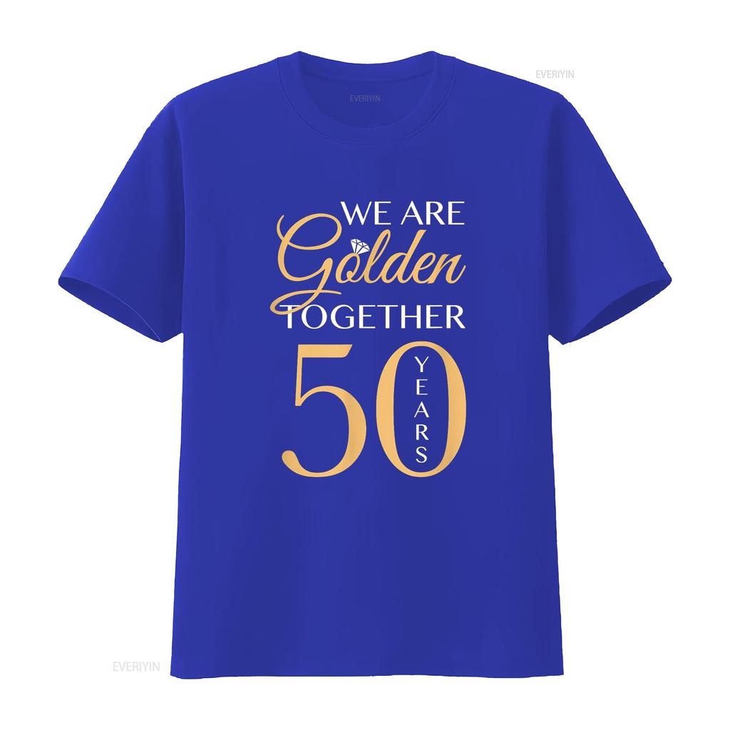 Romantic T Shirt For Couples 50th Wedding Anniversary vintage Washed fashion designer clothes Unisex Stretched Slightly homme