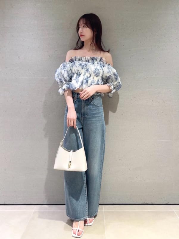 Snidel FLOWER Gathered Blouse SWFB251168 Women's Off-the-Shoulder