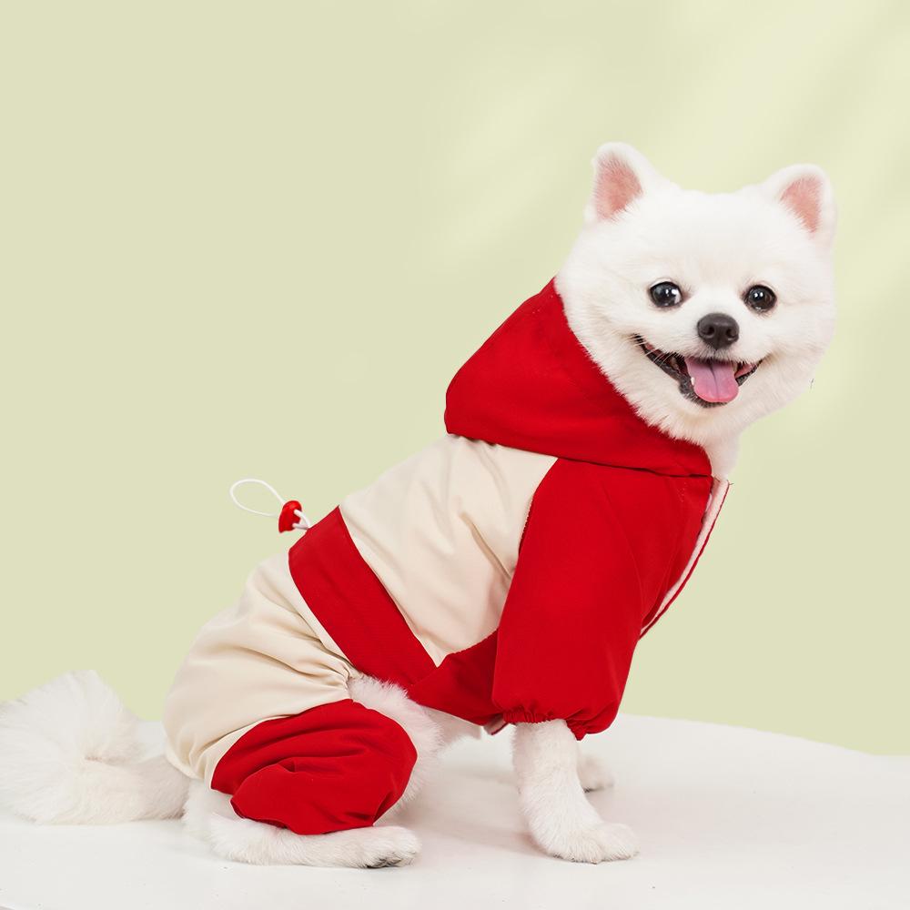 Wasserdichter 4-beiniger Hunde-Schneeanzug für kleine Hunde - Dick warmer Winter-Haustier-Jumpsuit (Mehrere Farboptionen)