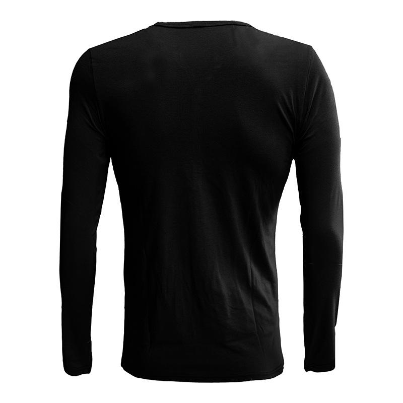 Camicia Henley a Maniche Lunghe da Uomo Tinta Unita