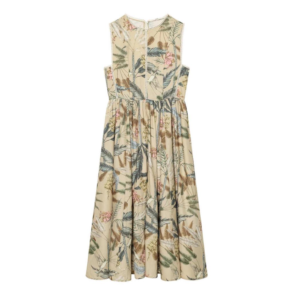 2026 Spring European-Style Floral Print Lace Dress for Women