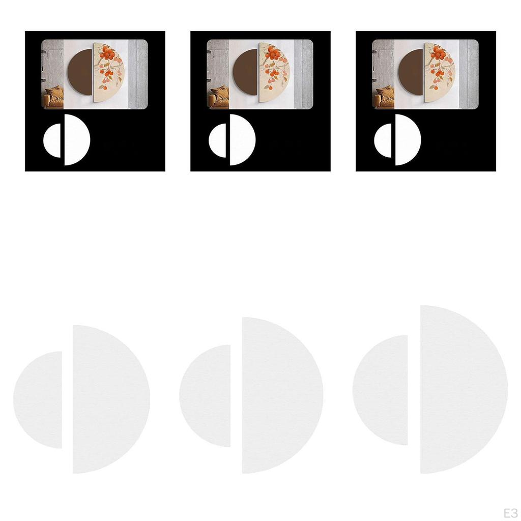 2 Pieces Painting Canvas Blank Boards Art Supplies Semicircle Shape for Oil