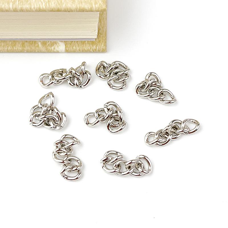 120 Piece Metal Five Section Chain Custom Keychain Extension Chain Necklace Toy Pendant DIY Handmade Link Chain