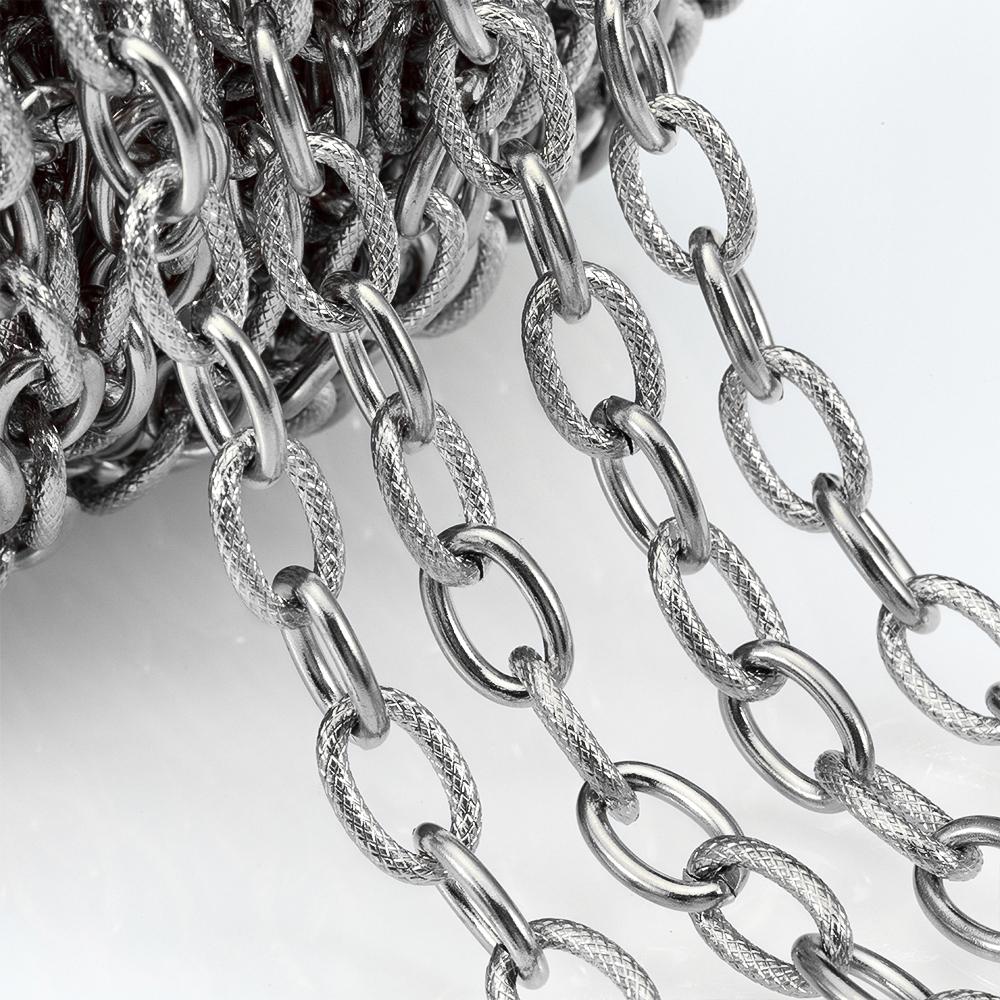 No Fade 1M Stainless Steel Cuban Keel Figaro Chain for Needlework DIY Chunky Necklace Bracelet Jewelry Making Materials Supplies