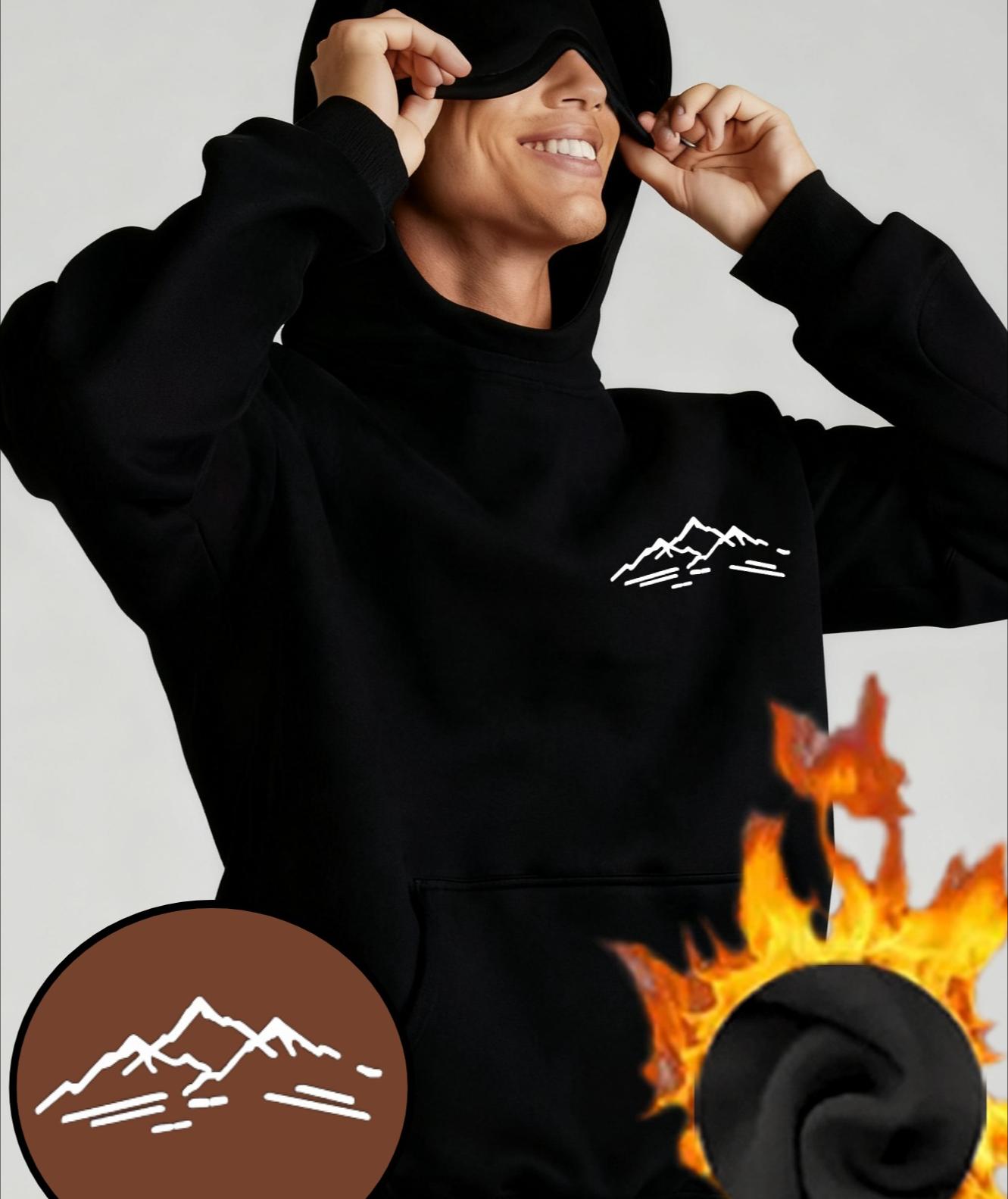 Men s Hoodie with Built-In Eye Mask, Skin-Friendly & Warm, Great for Cold Mornings XXL чёрный