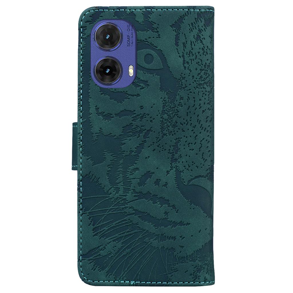 Etui-podstawka na telefon komórkowy Motorola Moto G85 5G/S50 Neo 5G z nadrukiem tygrysa, portfel ze skóry PU, pokrowiec na telefon