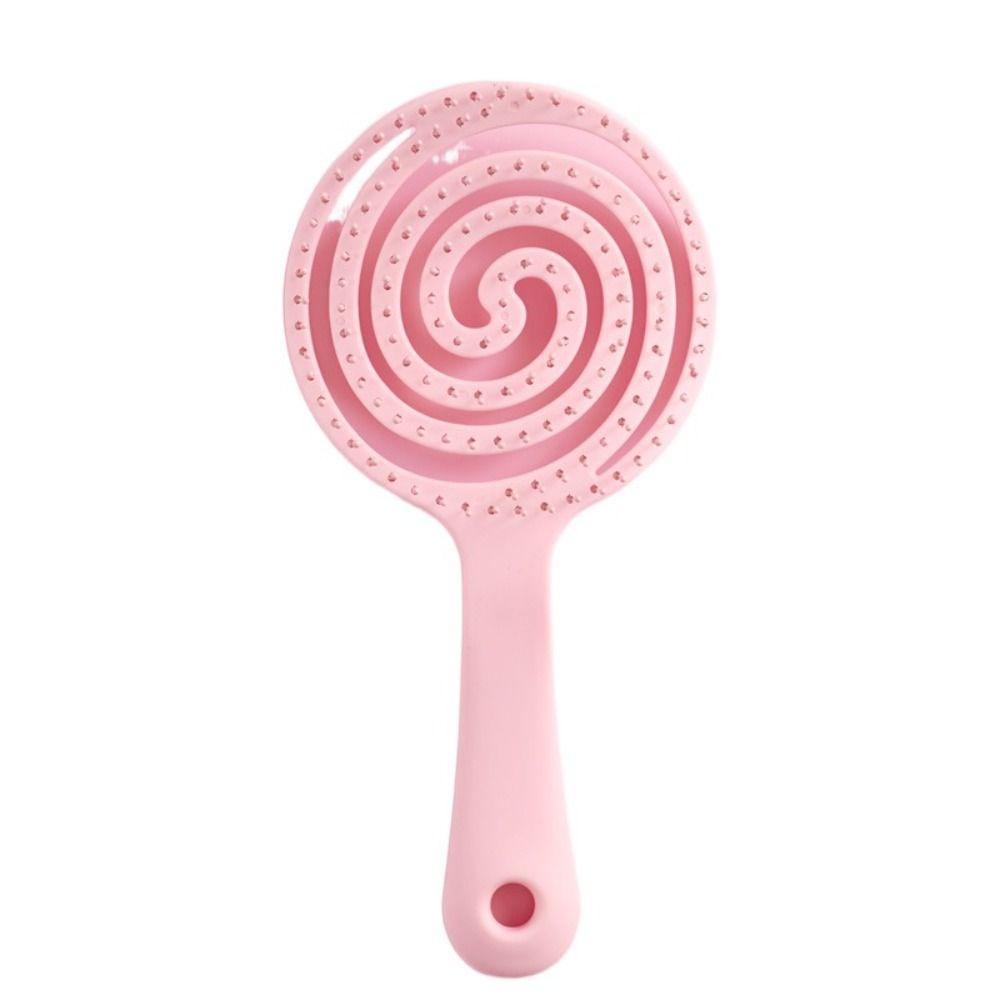 Hanging Hole Solid Color Hair Brush Mosquito Coil  Shape Scalp Massage Comb  Hair Accessories