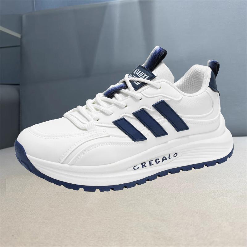 

Новые модные мужские кроссовки Four Seasons с толстой подошвой для студентов и мальчиков, трендовые кроссовки с мягкой подошвой, дышащие, повседневные кроссовки для бега 44 белый